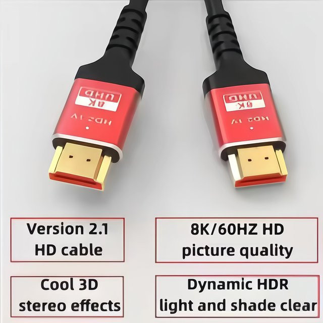 8K Ultra-High-Speed HDMI 2.1 Kabel in Schwarz mit 48 Gbit/s, unterstützt 8K bei 60 Hz, 4K bei 120 Hz, eARC und Dolby Vision, kompatibel mit PS5 - Bild 1