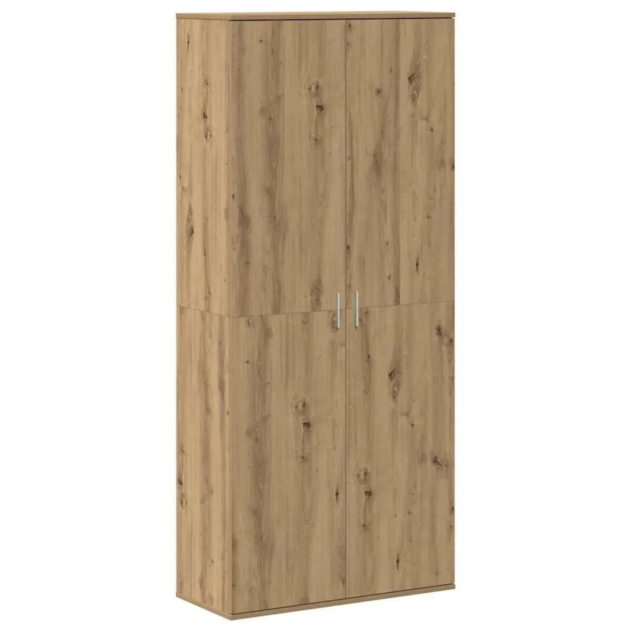 vidaXL Highboard Eiche Handwerklich in Braun mit Schwenktüren und Regalböden, B/T/H: 80 x 35 x 180 cm - Bild 2