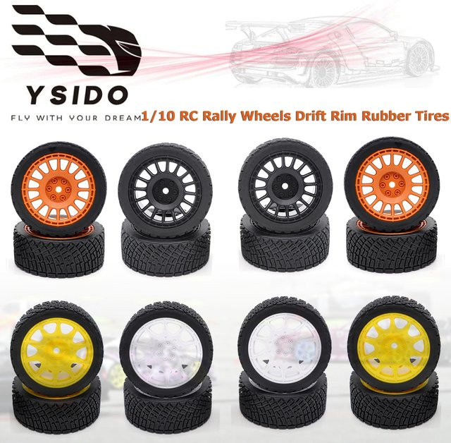 YSIDO RC Rallye Auto Upgrade Teile, 1:10, 66mm Räder Reifen, Gummi - Bild 1