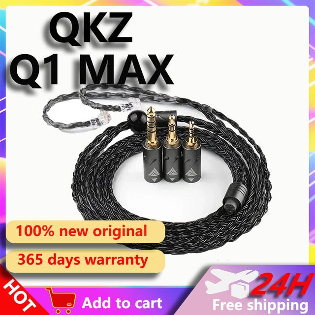 QKZ Q1 MAX HIFI-Kopfhörer-Upgrade-Audiokabel mit 16 Kernen, 3in1 versilbert, grau, MMCX und QDC Anschluss - Bild 1