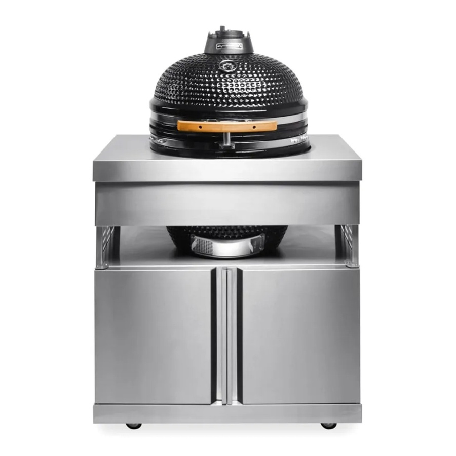 MyOutdoorKitchen Kamado-Modul Stainless Collection aus Edelstahl mit Gusseisen-Grillrost, Pizzaschieber und Pizzasstein - Bild 2