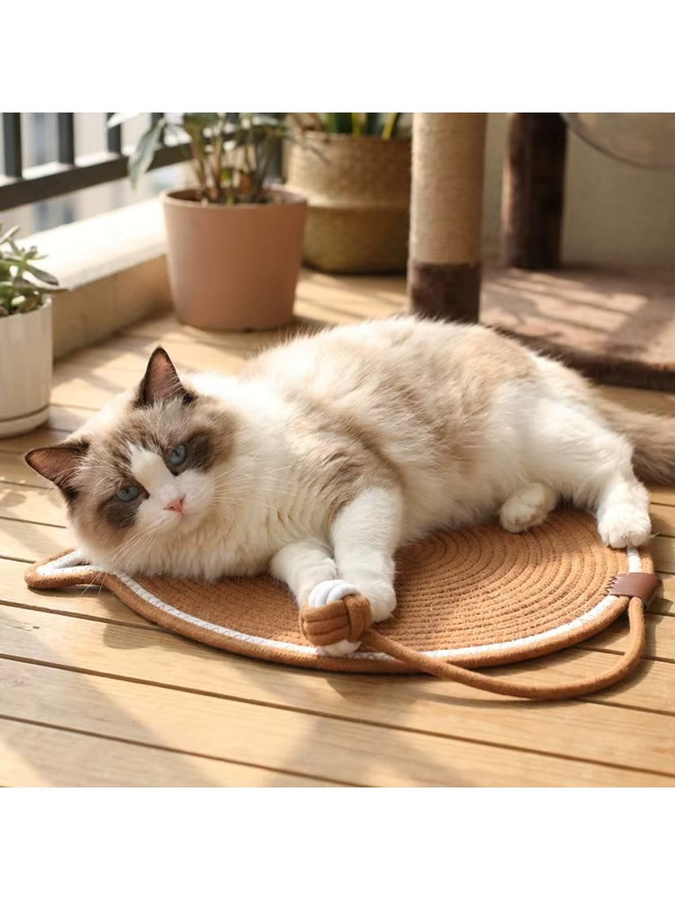 XMSJ Katzen-Kratzmatte aus Sisal in Braun - Bild 4