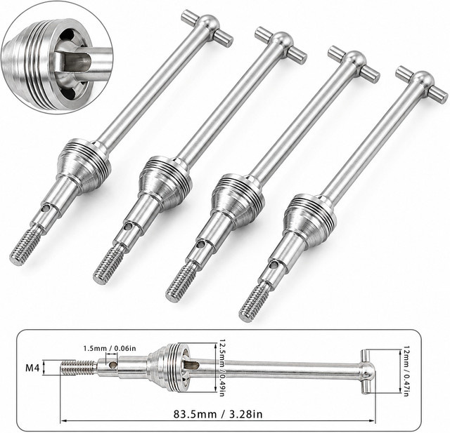 MJX Metall F/R-CVD-Antriebswelle, Zubehör, Schwarz - Bild 1