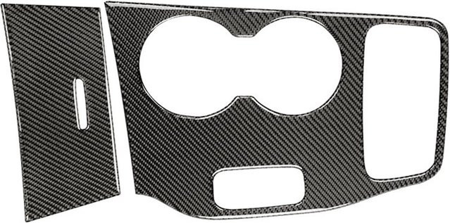 Getriebe-Wählhebel und Getränkehalter-Abdeckung in Carbon-Optik für Jeep Grand Cherokee 2014 2015, Schwarz - Bild 1