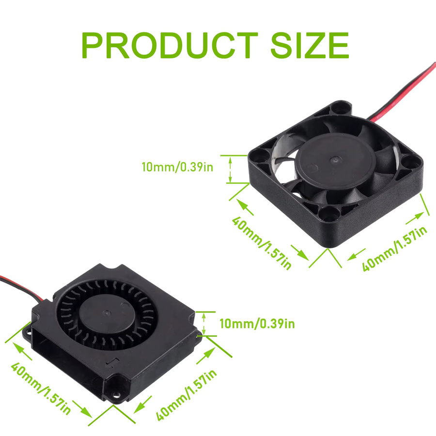 Creality Original 4010 Lüfter DC 24 V für Extruder-Hot-End und Turbolüfter in Schwarz für Ender 3 und Ender 3 Pro 3D-Drucker - Bild 2