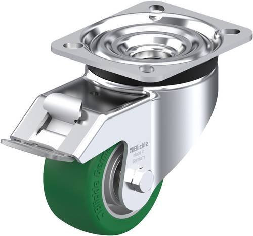 Blickle Lenkrolle LK-ALST 82K-FI mit Feststeller in Grün und Silber, Rad-Durchmesser: 80 mm, Tragfähigkeit: 230 kg - Bild 1