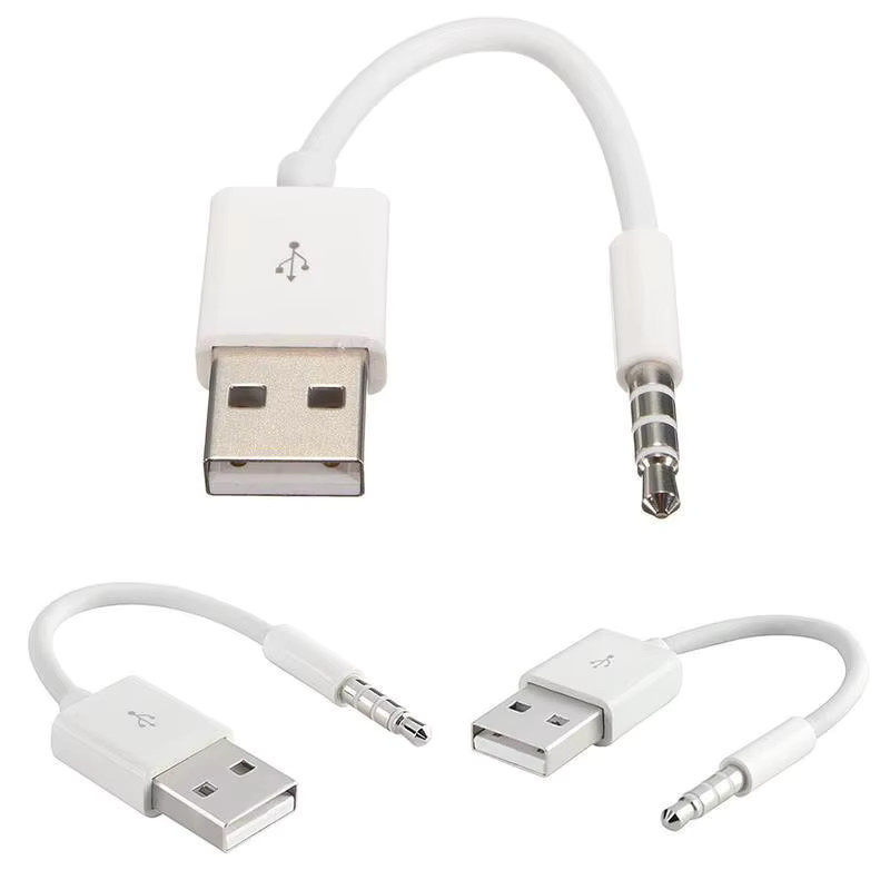 Apple USB-C auf 3,5 mm Klinke Sync Audio Kabel für iPod Shuffle 3. und 4. Generation in Weiß, Länge: 15 cm - Bild 1
