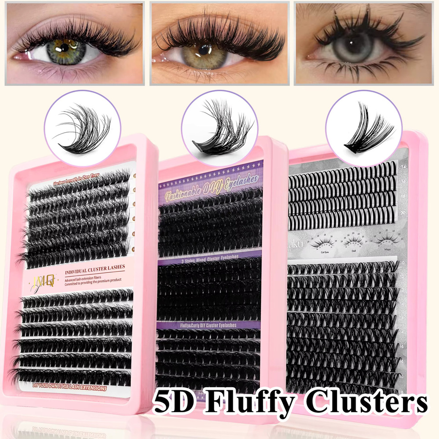 ABONNIE Einzelwimpernverlängerungen, 3D Flauschige Cluster-Wimpern - Bild 2