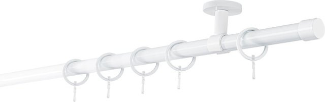 ONDECO Deckenträger Classic 1-läufiges Rohr mit Endstück Cap in Weiß, Länge: 260 cm, Durchmesser: 20 mm - Bild 1