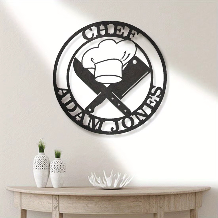 Personalisiertes Metall-Kochschild von Hello Young in Schwarz mit modernem Design als Wanddekoration - Bild 2