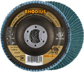 RHODIUS ALPHAline LSZ F3 Fächerschleifscheibe Blau Durchmesser: 115 mm, Bohrung: 22,23 mm - Bild 1