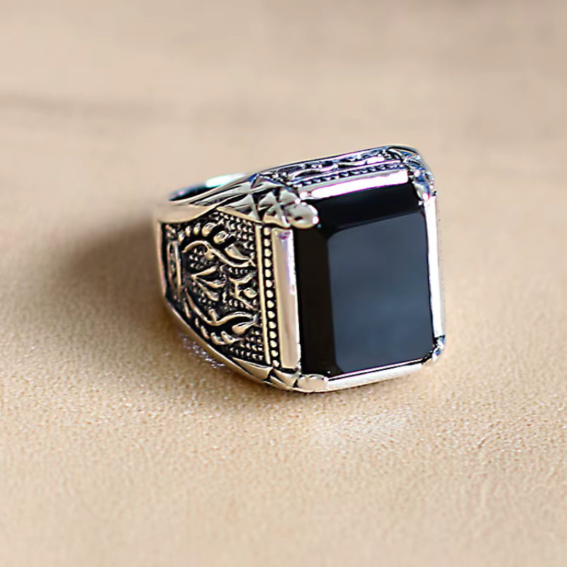 SAY Ring 925 Silber, Vintage, Kristall, Unisex - Bild 3