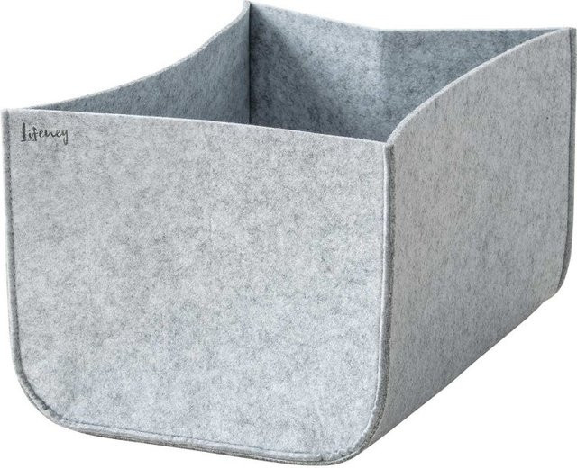 Lifeney Aufbewahrungsbox aus Filz, grau, B/T/H: 35 x 25 x 20 cm - Bild 1