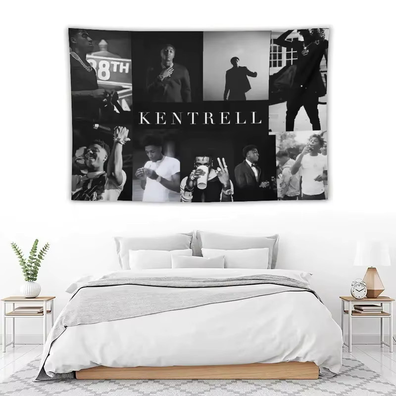 VIKAMA Wandteppich Kentrell YoungBoy NBA Hip-Hop-Sänger Wanddekoration aus Textil, Farbe: Schwarz, B/H: 40 x 60 cm - Bild 4