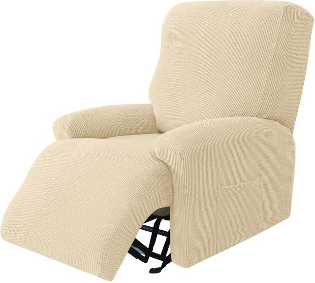 Bestbags 1-Sitzer Relaxsesselbezug aus elastischem Jacquard-Stoff in Beige (4er-Set) - Bild 1