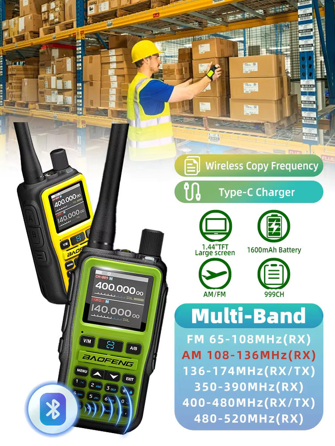 Baofeng Walkie Talkie UV 5R Mini Dual Band mit Bluetooth und USB-C in Schwarz und Orange - Bild 7