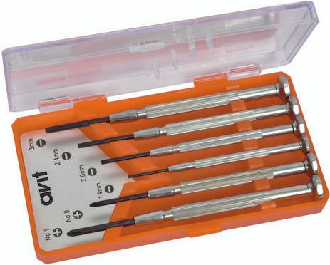 AVIT AV05010 Elektronik- und Feinmechanik Schraubendreher-Set 6-teilig in Orange mit Schlitz und Kreuzschlitz Phillips - Bild 1