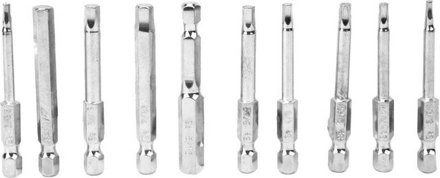 10 Stück BST Bits 018 Magnetische Sechskantschaft Schraubendreherbits aus Edelstahl in Silber, Länge: 60 mm, Sechskant: 6,35 mm - Bild 1