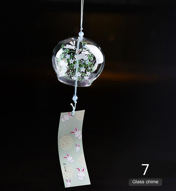 Handgefertigte japanische Windglocke Furin aus Glas in Transparent für dein Zuhause oder Büro - Bild 1