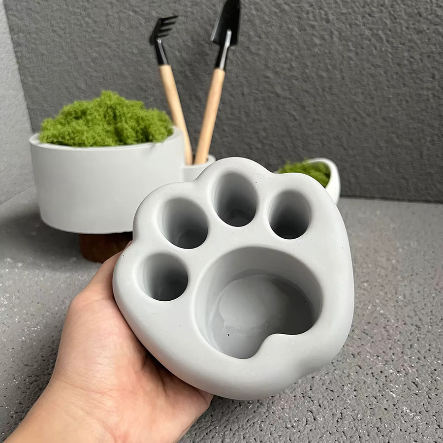 FxZoo Silikonform für DIY Katzenpfoten-Pflanzentöpfe, Kerzenhalter und Aufbewahrungsboxen zur Herstellung von Beton- und Zementdeko - Bild 3
