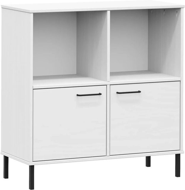 vidaXL Bücherregal OSLO aus Massivholz Kiefer und Metall in Weiß B/T/H: 90 x 35 x 90,5 cm - Bild 1
