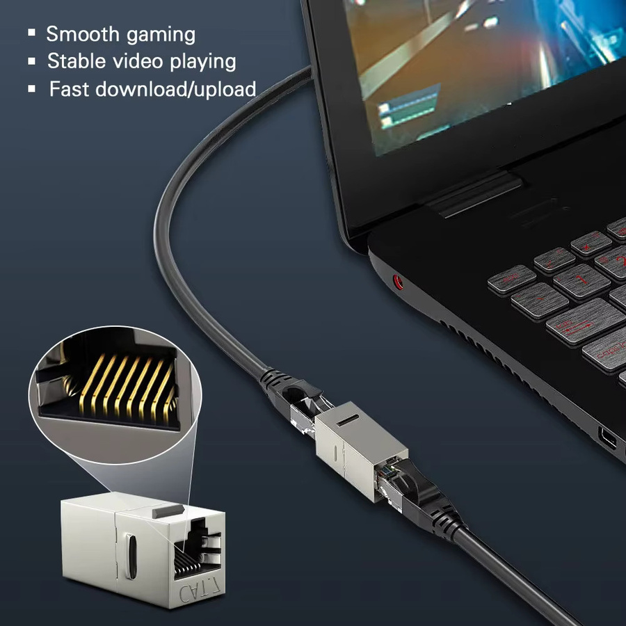 ZoeRax Cat7 Keystone Jack Inline-Koppler für Ethernet LAN Kabelverlängerung, abgeschirmter RJ45 8P8C Stecker für 10 Gbit/s Datenübertragung - Bild 4