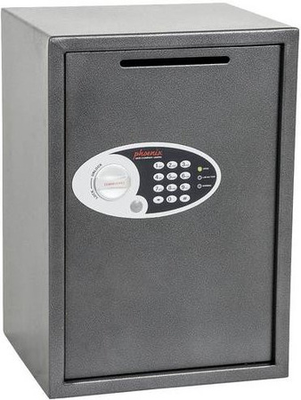 Phoenix SS0804ED VELA DEPOSIT HOME & OFFICE Tresor mit Banknoteneinwurf und Zahlenschloss in Grau
