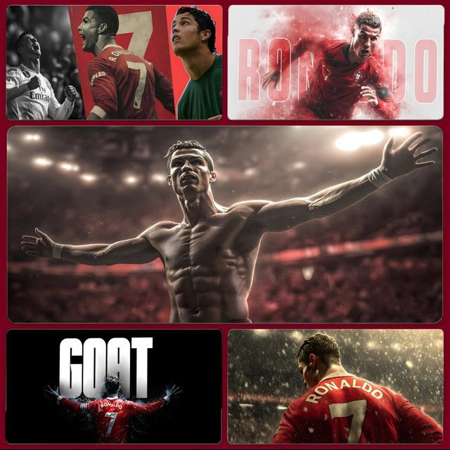 Großes Gaming-Mauspad mit Cristiano Ronaldo CR7 Motiv, verdickte Schreibtischunterlage mit genähten Kanten, Schwarz/Mehrfarbig - Bild 1