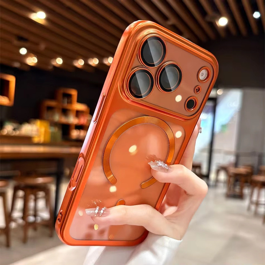 Apple Original MagSafe Schutzhülle für iPhone 17 Pro Max Air in Orange und Transparent mit weichem TPU-Kameraschutz - Bild 3