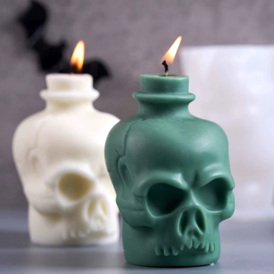 UDOCOOL Silikon Kerzenform in Schädel-Design für DIY Handgemachte Seife, Gips und Harz-Handwerk für Halloween-Dekorationen - Bild 2