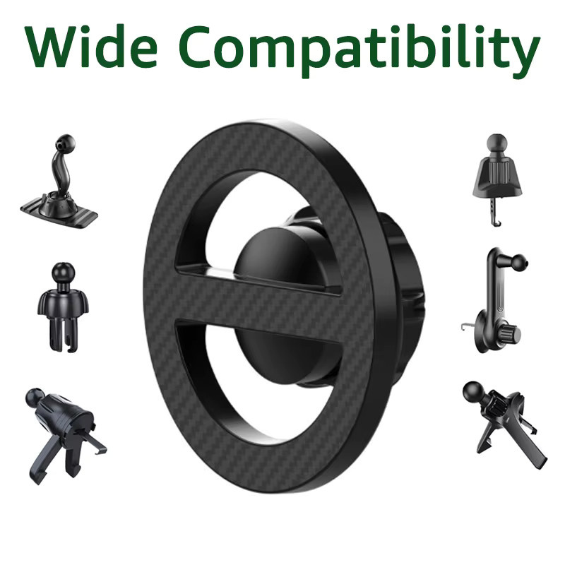 iBudim Magnetischer Ring-Handyhalter für MagSafe iPhone Xiaomi in Schwarz mit 17mm Kugelhalterbasis - Bild 4