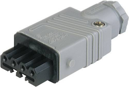Hirschmann 932 533-106-200 Netz-Steckverbinder STAK Buchse, gerade, 4 + PE Polzahl, 10A, Grau - Bild 1