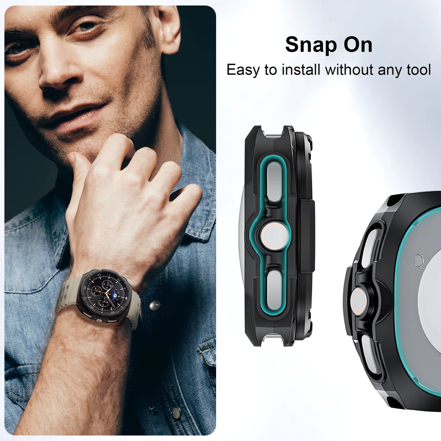 Lünettenring-Abdeckung für Samsung Galaxy Watch 8, PC, Schwarz, Klassisch - Bild 5
