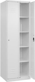 C+P Wäsche-Spind Classic PLUS mit 2 Abteilen, weiß, H x B x T: 185 x 60 x 50 cm - Bild 1