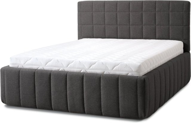 Polsterbett Letti Moderni Quadro Grande in Siena Dark Gray, Breite: 180 cm, Tiefe: 200 cm - Bild 1