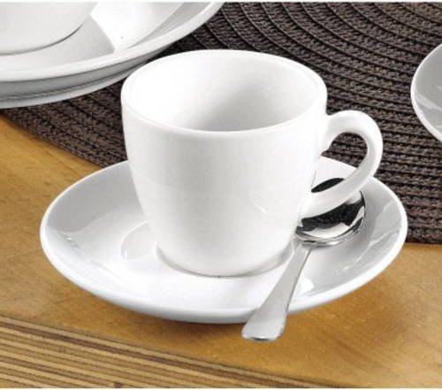 Esmeyer Bistro Espressotassen-Set aus Porzellan mit Untertassen, Weiß, 6 Stück, 0,1 l pro Tasse, Höhe: 5,8 cm - Bild 1