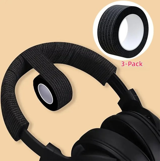 MovingMic 3er-Pack Kopfhörer-Kopfband-Schutzband für Over-Ear-Headsets in Schwarz - Bild 1