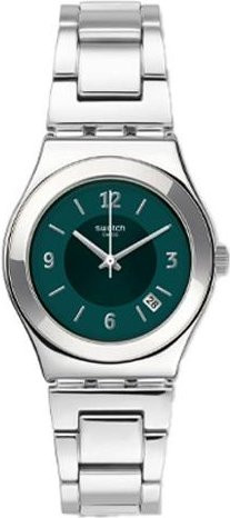 Swatch Armbanduhr, Quarz, Edelstahl, Grün, Silber, Damen - Bild 1