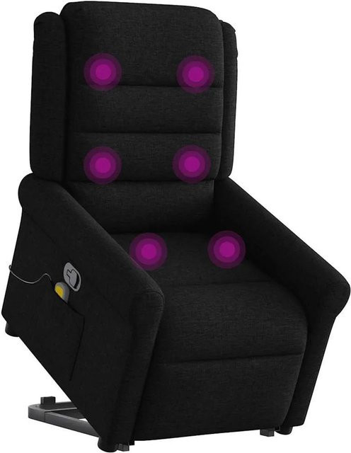 vidaXL Massagesessel mit Aufstehhilfe in Schwarz aus Stoff mit Armlehnen - Bild 1