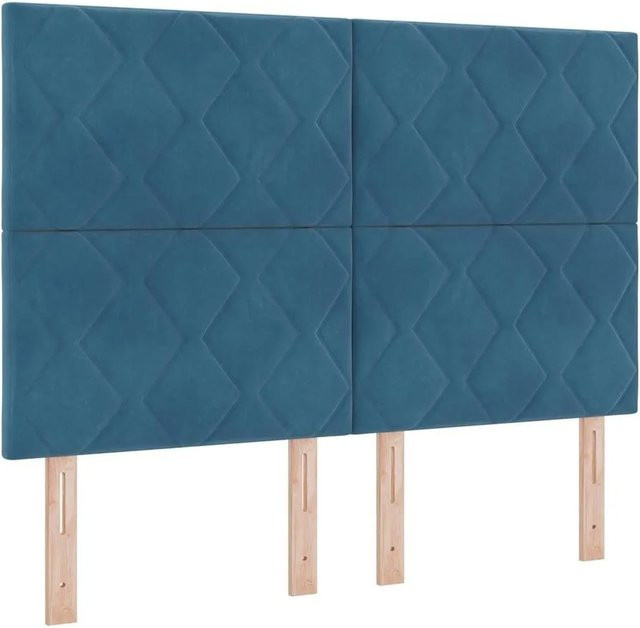 vidaXL LED Kopfteil aus Kunstleder in Dunkelblau mit integrierter Beleuchtung, Breite: 160 cm - Bild 1