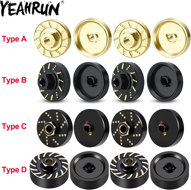 YEAHRUN TRX4M Rad-Sechskant-Treiber-Adapter Messing Gegengewicht, 4-teiliges Set, 1:18 - Bild 1