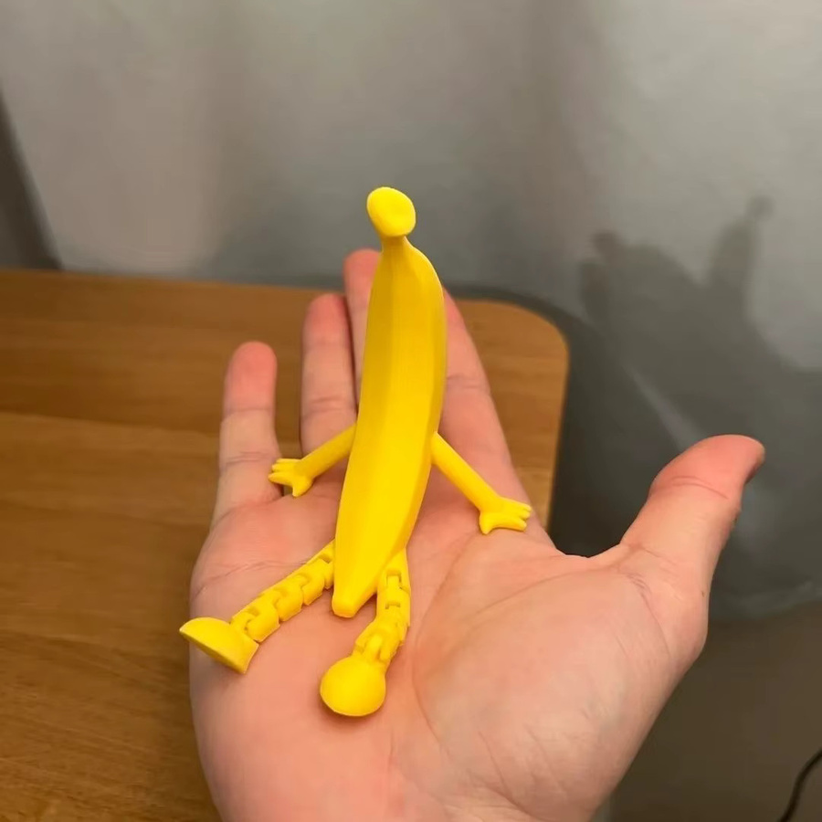 RBXC Banana Man Figur in Gelb, 3D-gedruckter beweglicher Schreibtischbegleiter aus Kunststoff für den Schreibtisch - Bild 3