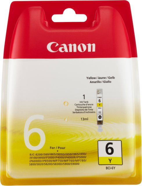 Canon BCI-6Y Gelbe Tintenpatrone für Tintenstrahldrucker - Bild 1