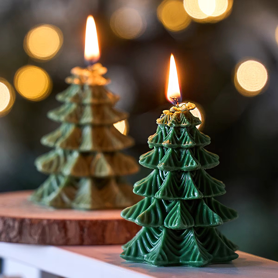 UDOCOOL Silikonform für DIY Weihnachtsbaum und Tannenzapfen in Kerzenform, Farbe: Grün - Bild 3