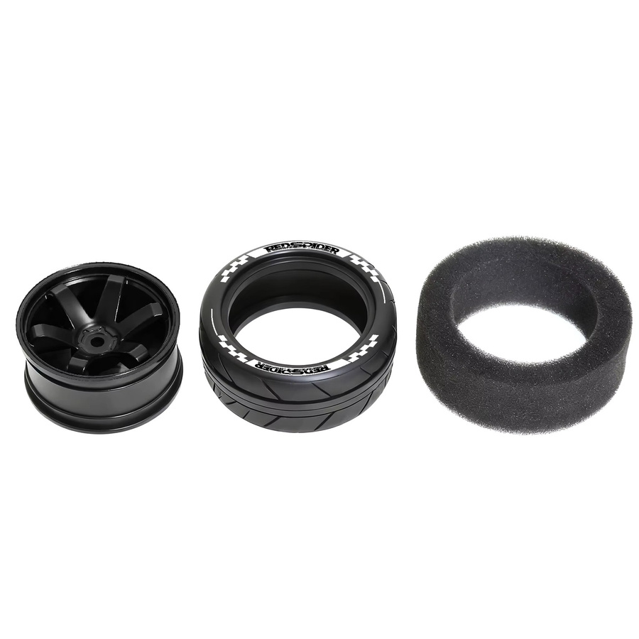 Tamiya Gummireifen Räder, 4-teiliges Set, 65 mm, 12 mm Sechskant - Bild 2