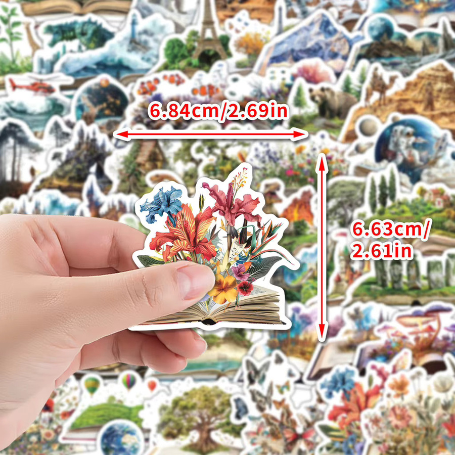 50 Stück Buchwelt Graffiti Aufkleber von BulingBulingStickers Store, wasserfeste Dekoration in Multicolor für Briefpapier, Wasserbecher und Telefon - Bild 4