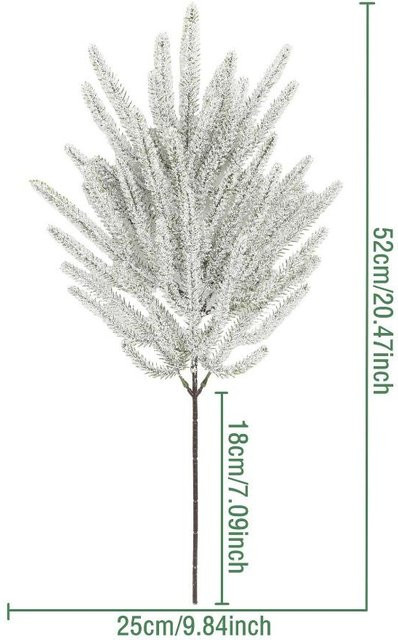 Beflockte künstliche Zederzweige aus Kunststoff in Grün und Weiß für deine Weihnachtsdekoration - Bild 1