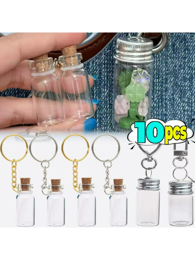 Schlüsselanhänger Mini Glas Flasche, Unisex - Bild 4