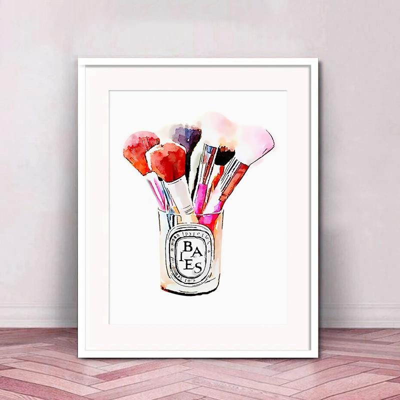 DIMENGQI Wandkunst Leinwand Poster Parfüm und Make-up Motiv in Rosa, Modernes Wandbild für Wohnzimmer und Schlafzimmer, B: 50 cm, H: 70 cm - Bild 3