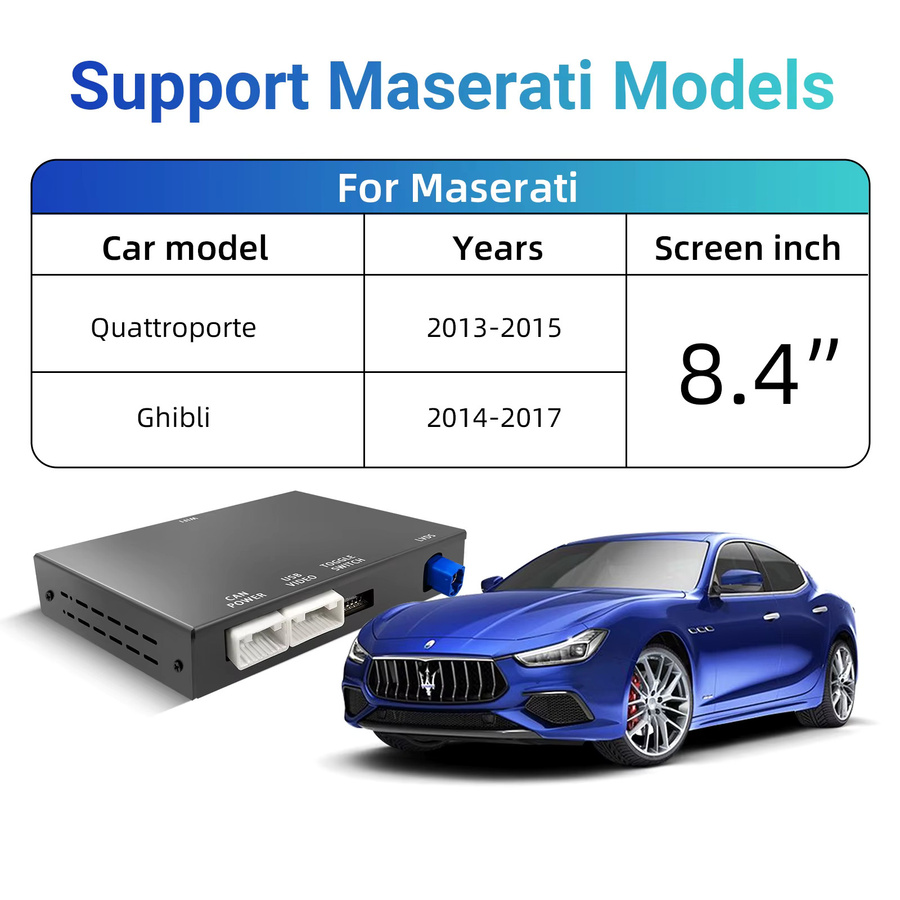 LEXXSON CarPlay und Android Auto Retrofit Kit für Maserati Quattroporte und Ghibli, Bildschirm Upgrade Decoder Box, Schwarz - Bild 2